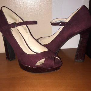 Burgundy Peep Toe